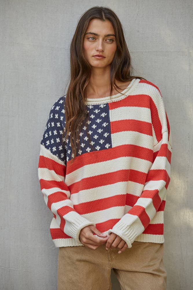 American Flag Knit Sweater