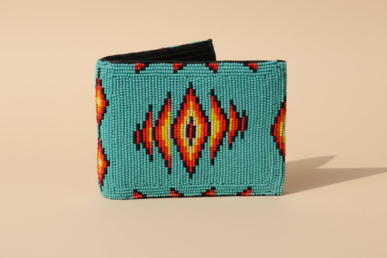 Handmade Beaded Bifold Wallet