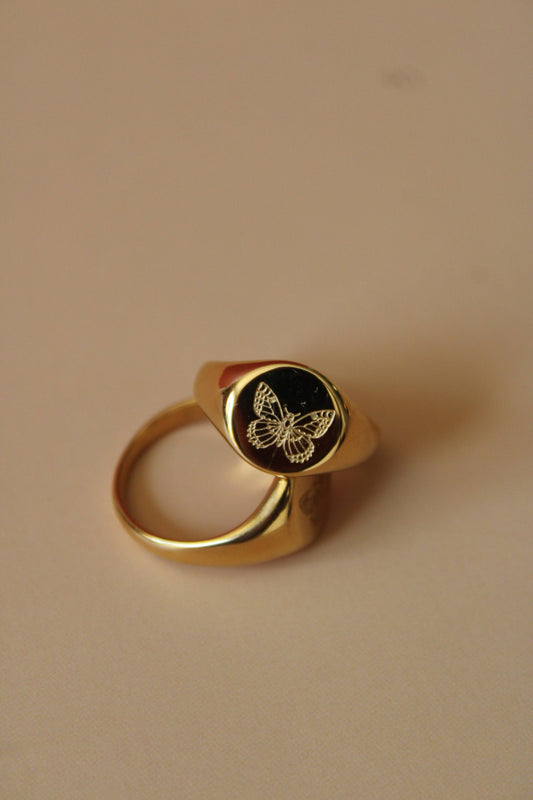 Butterfly Signet Ring
