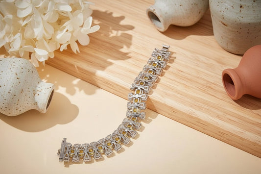 Emerald Triple-Row Statement Bracelet