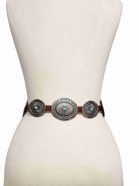 Fully Packed Turq Concho Belt