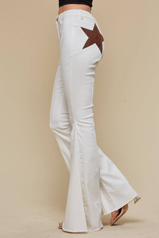 Brown Star Flare Jeans