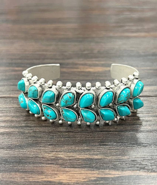 Sixteen Leaf Turquoise Cuff