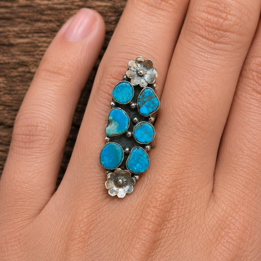 Genuine Turquoise Adjustable Ring