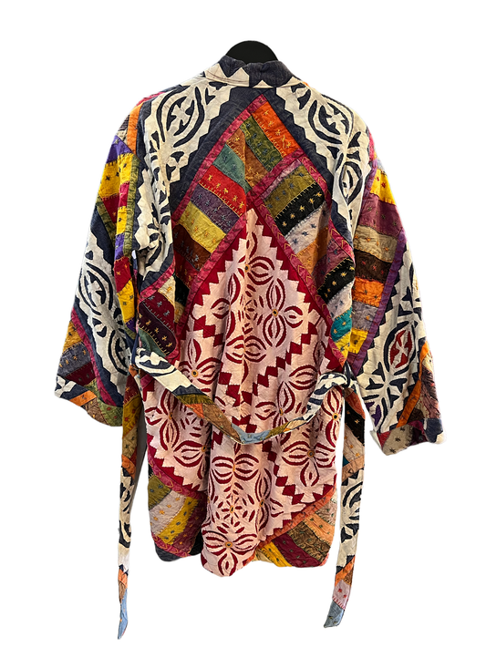 Extravagant Patchwork Kimono Coat