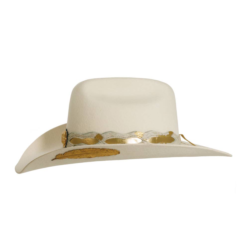 Wool Felt White Cowboy Hat - Lizzie