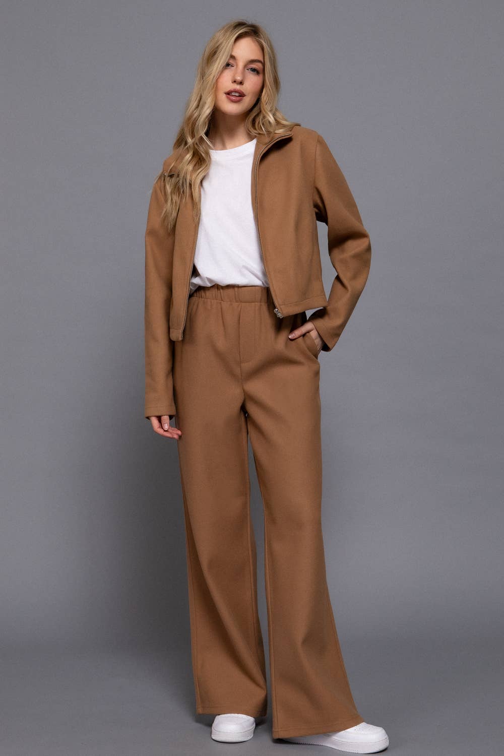 Aspen Soft-Felt Wide Leg Pants