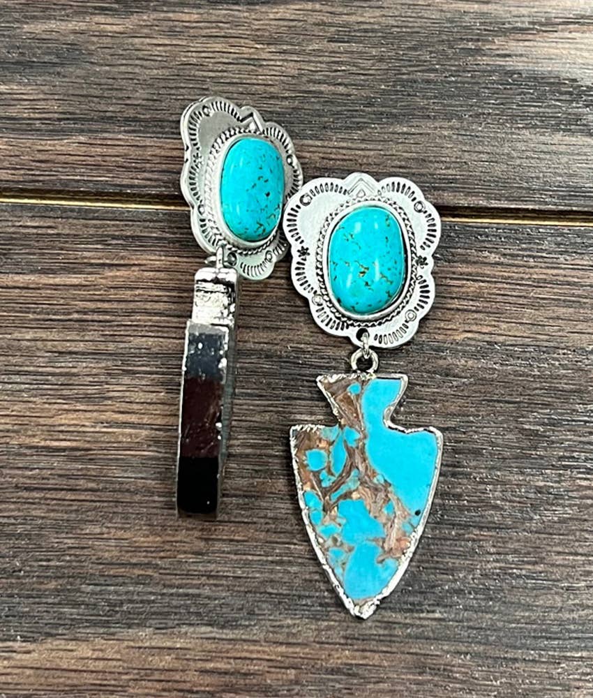 Navajo Arrowhead Gemstone Earrings