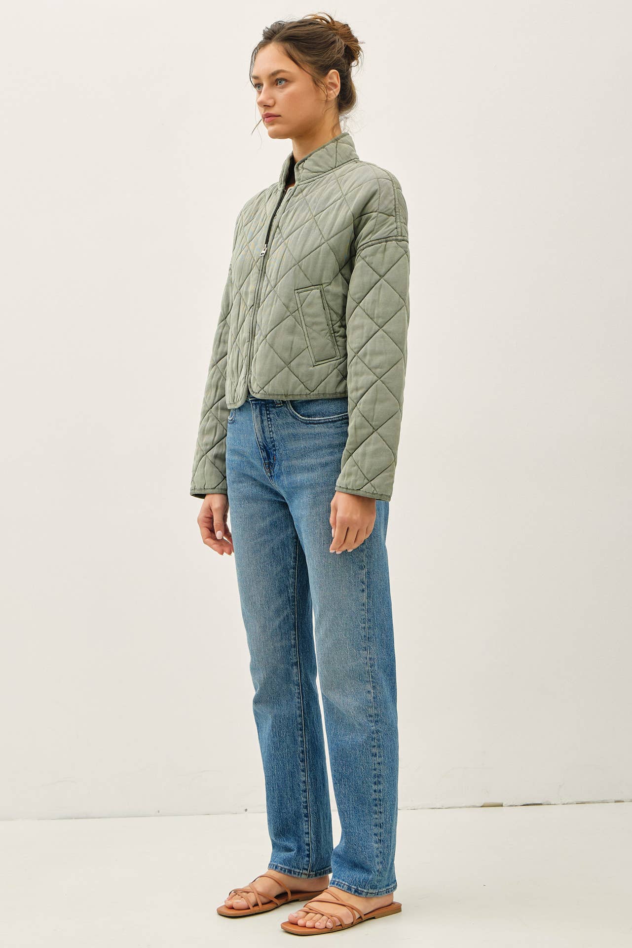 Lori Washed Quilt Cropped Jacket