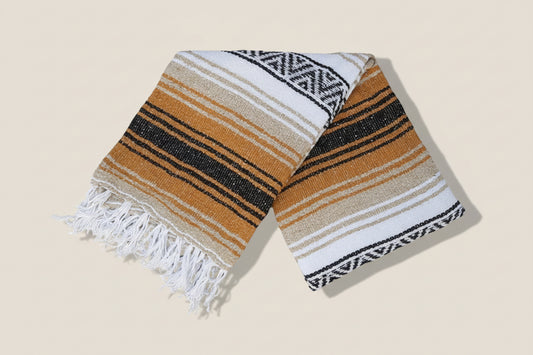Tan & Gold Mexican Blankets