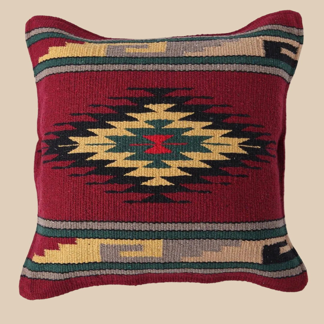 Handwoven Cotton Azteca Pillow Cover
