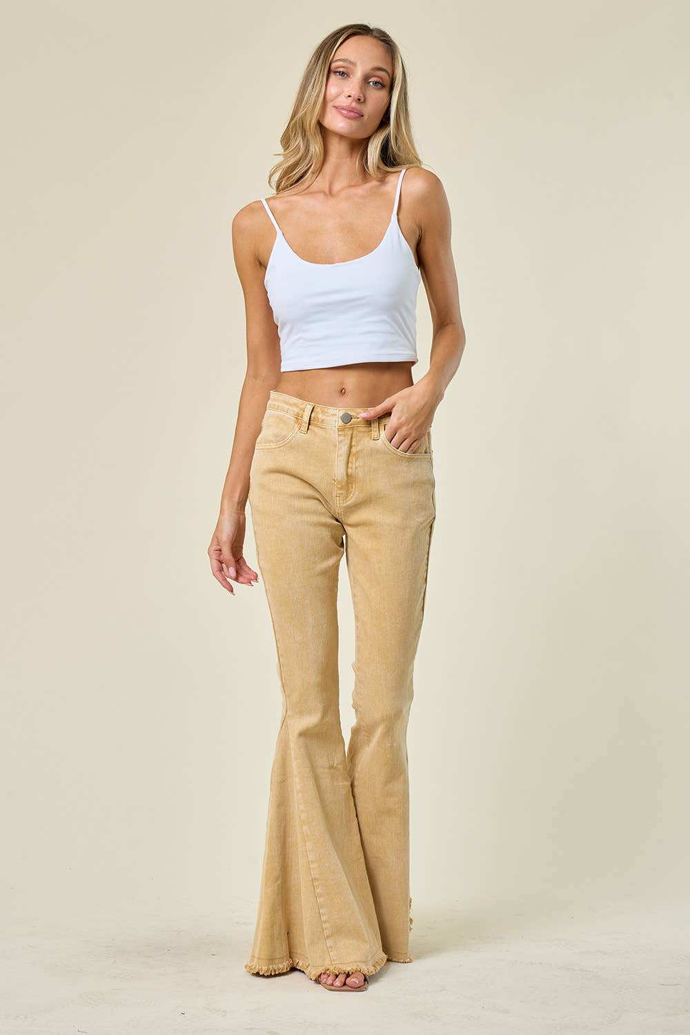 Acid Wash Flare Jeans