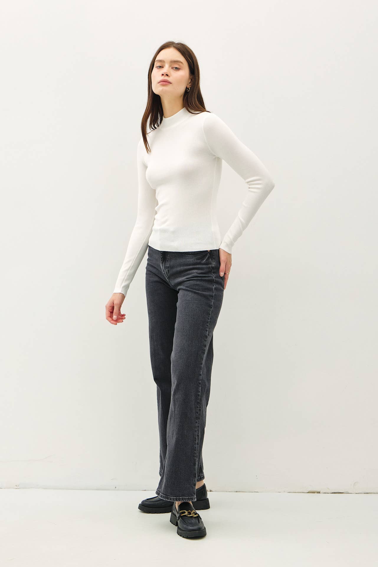 Jenny Ribbed Mockneck Sweater