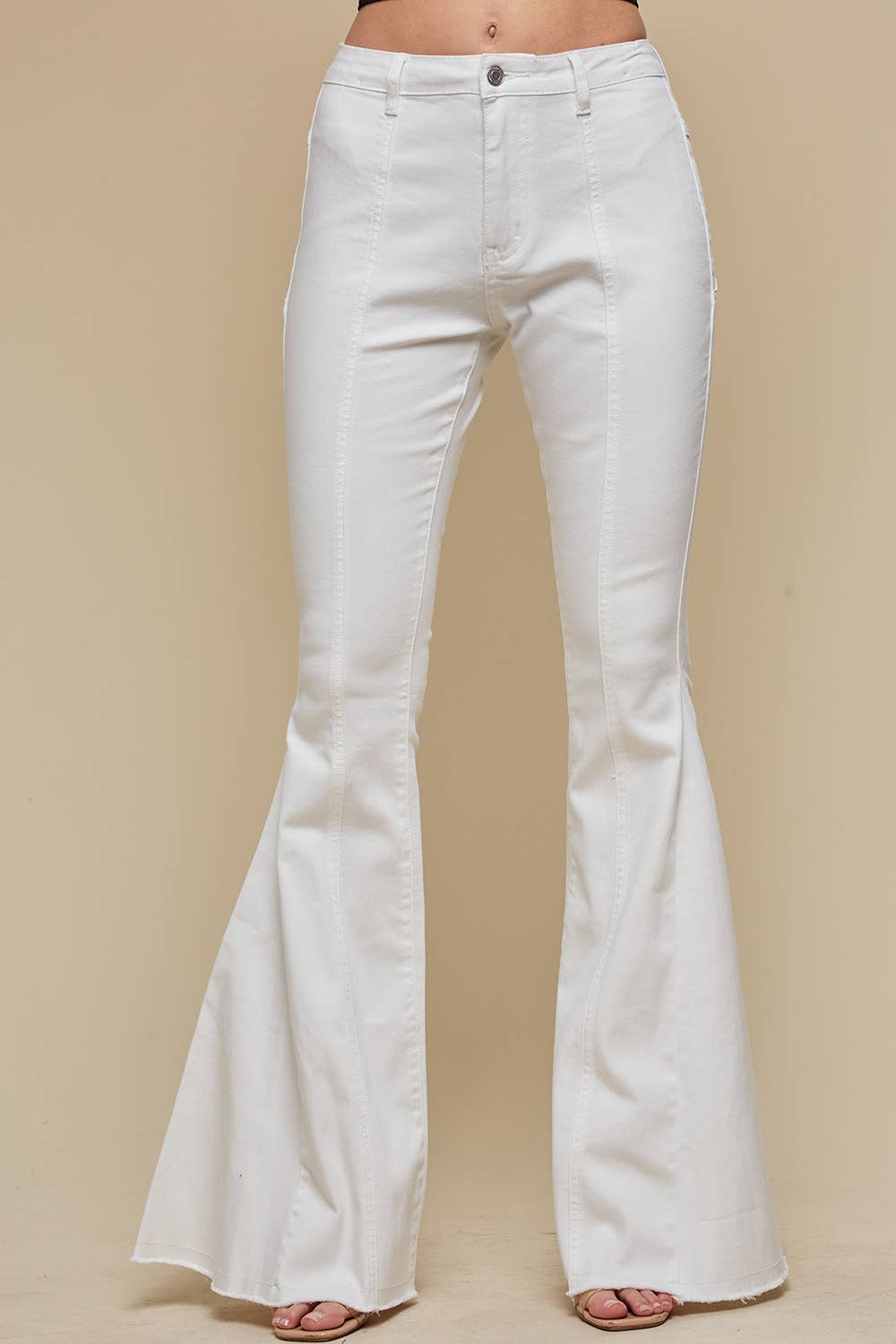 Brown Suede Star Flare Jeans