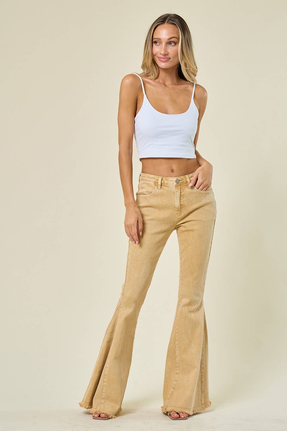 Acid Wash Flare Jeans