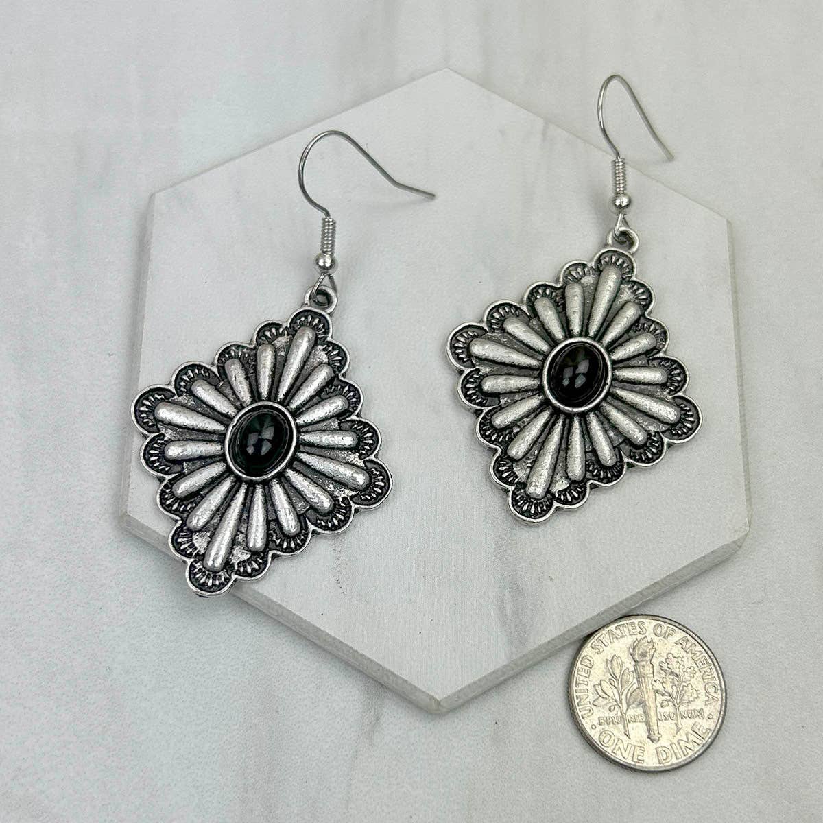 Silver with blue turquoise stone Earrings