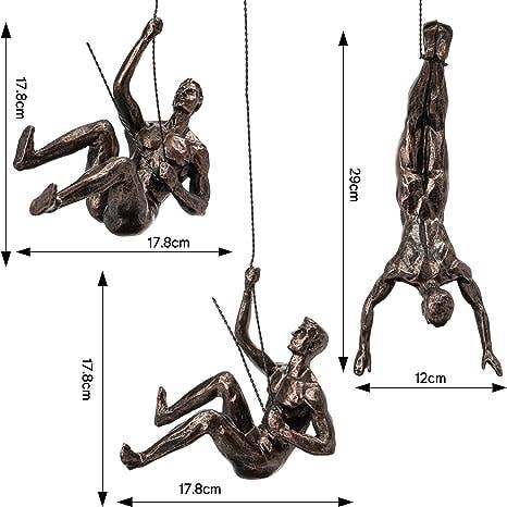 Climbing Men Wall Sculpture Art | Set of 3