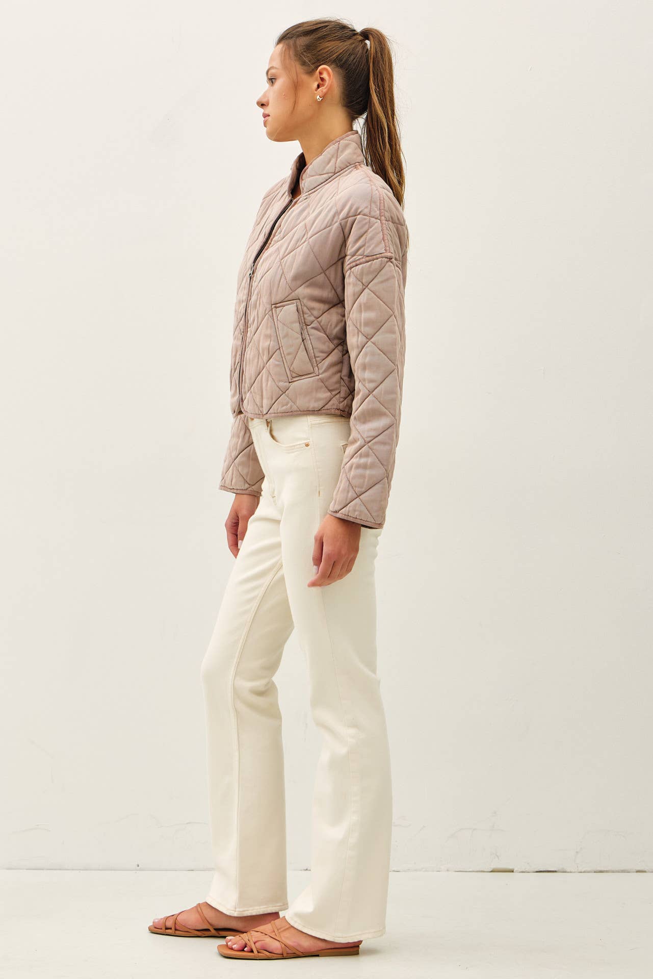 Lori Washed Quilt Cropped Jacket