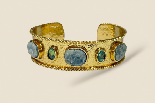 Smoky Stone Hammered Cuff