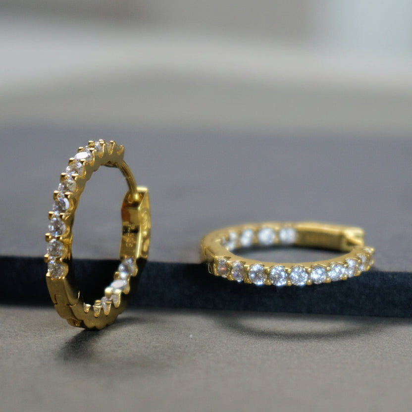 Larkspur Pavé Gold Earrings