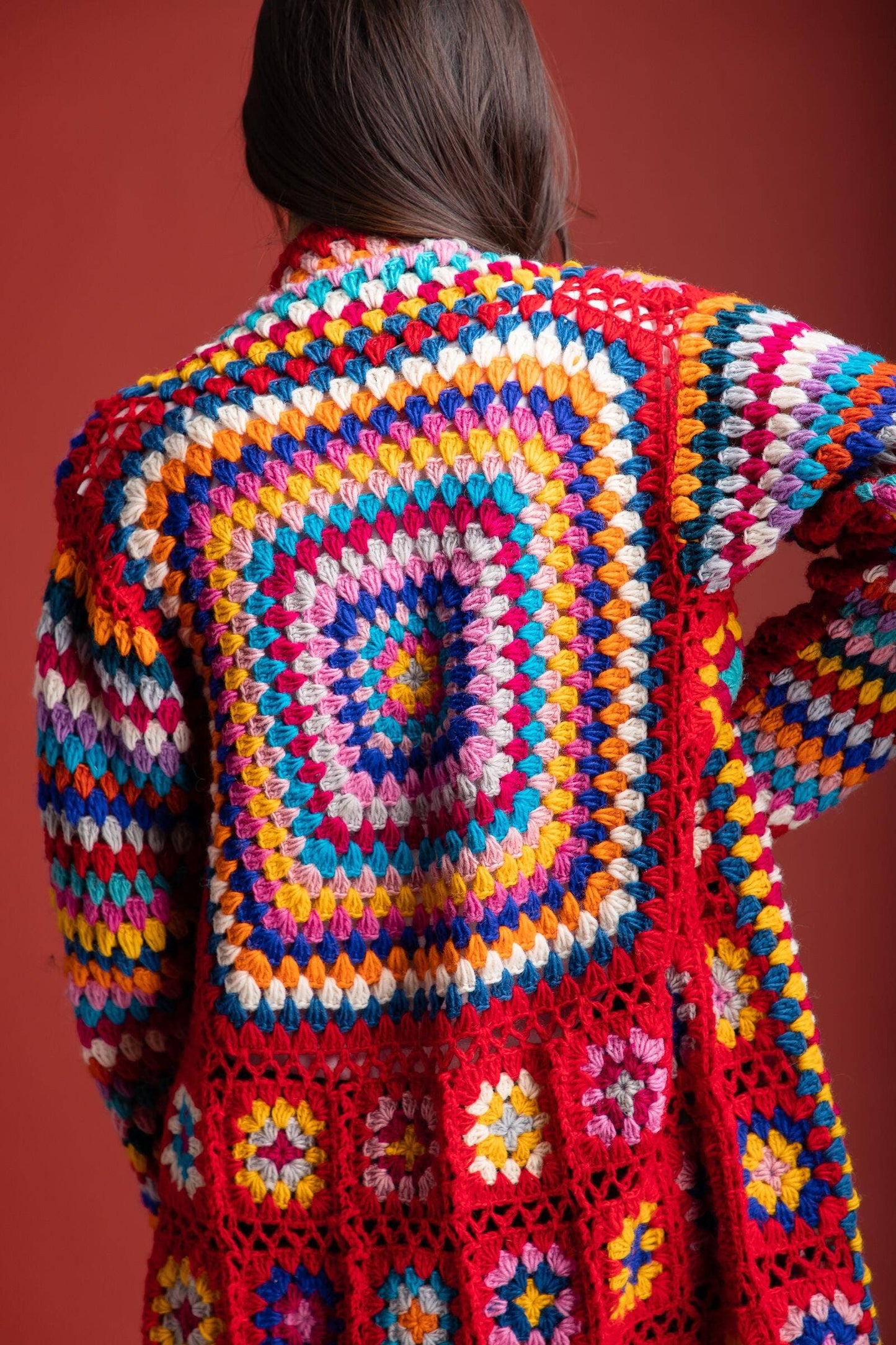 Granny Square Crochet Fringe Kimono