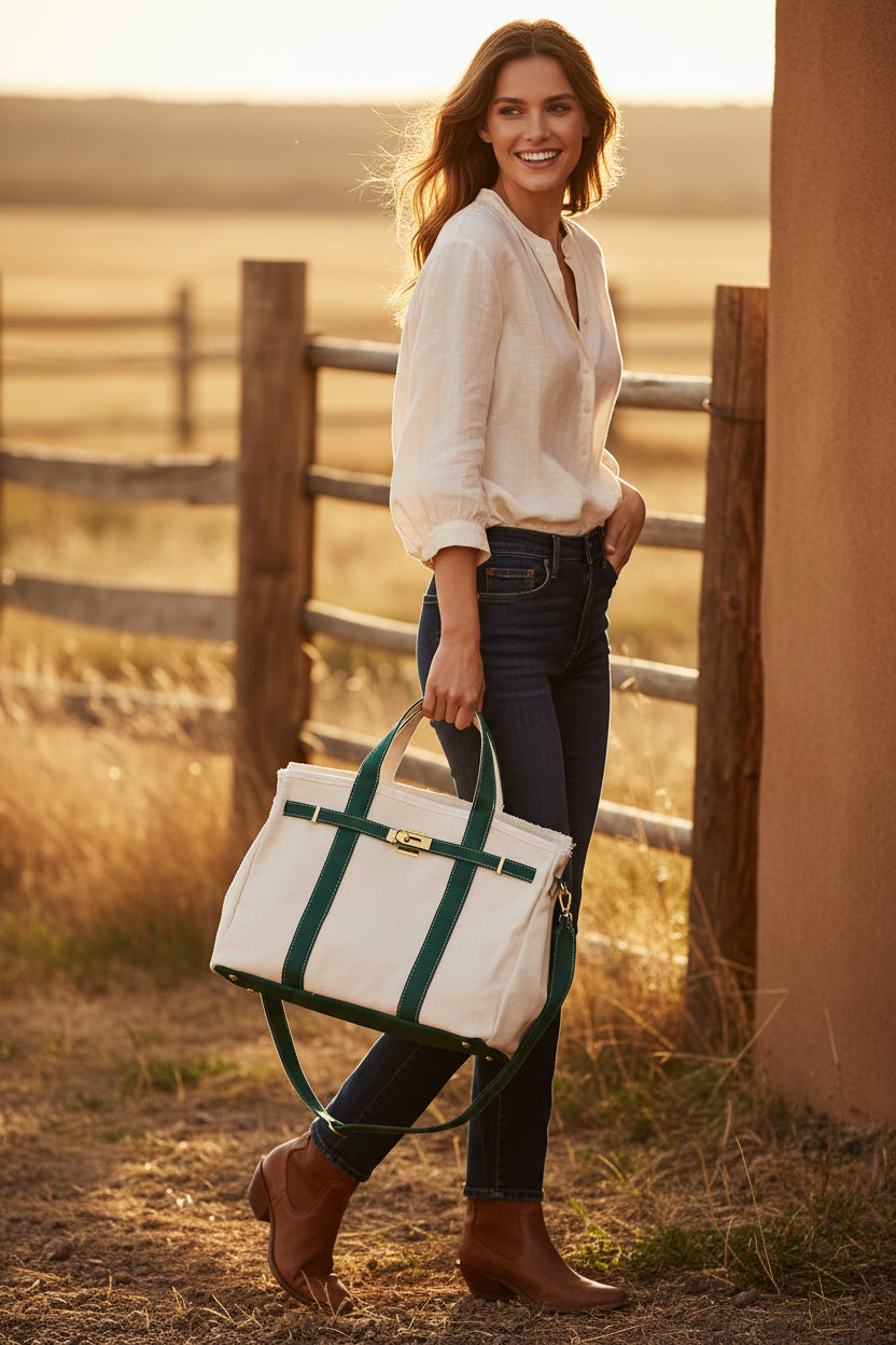 CALHOUN Weekender Distressed Tote