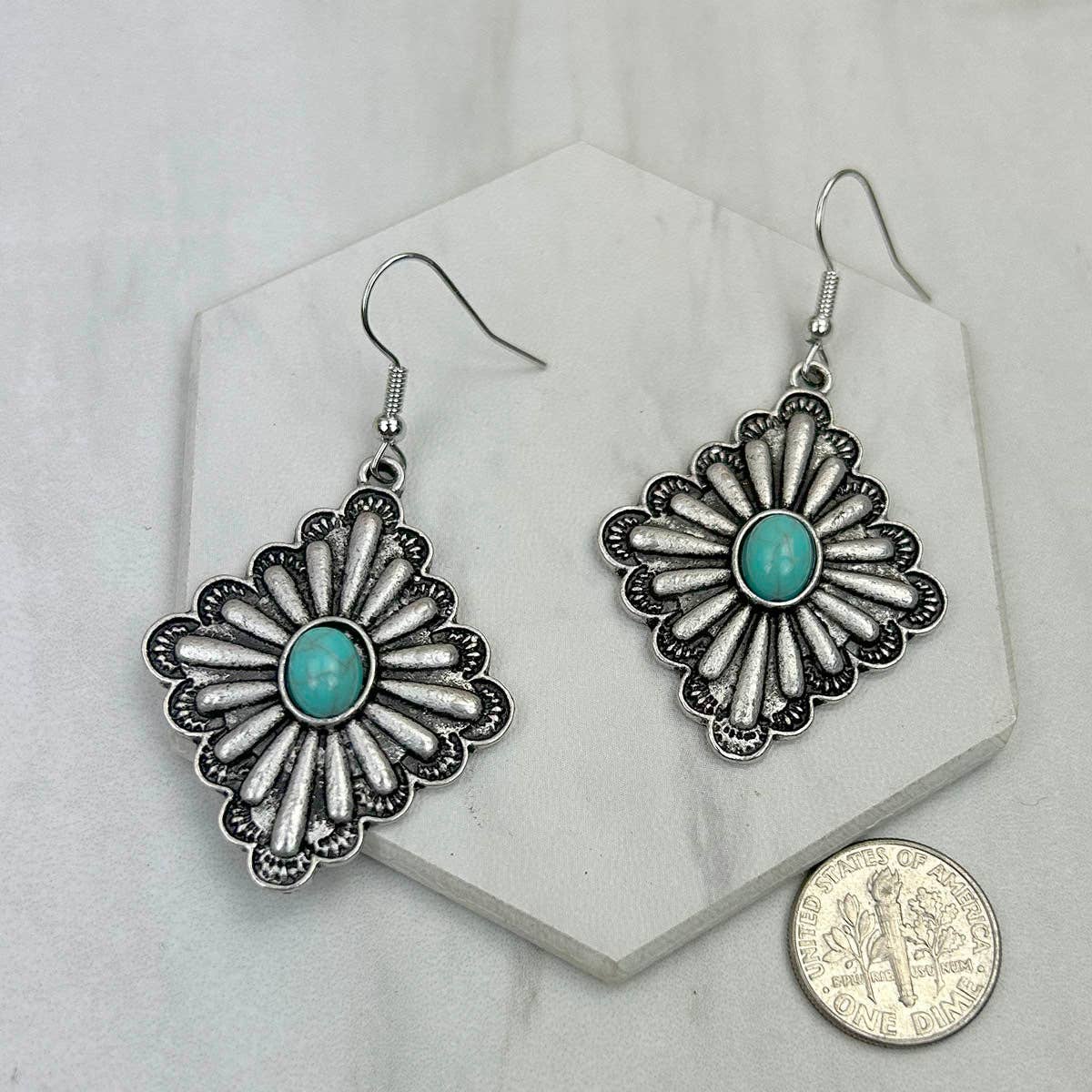 Silver with blue turquoise stone Earrings