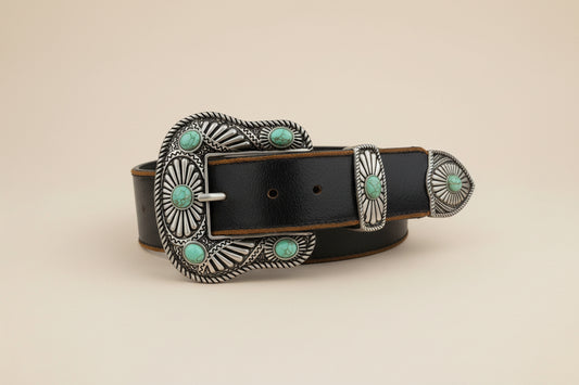 Navajo Buckle Distressed Edge Belt