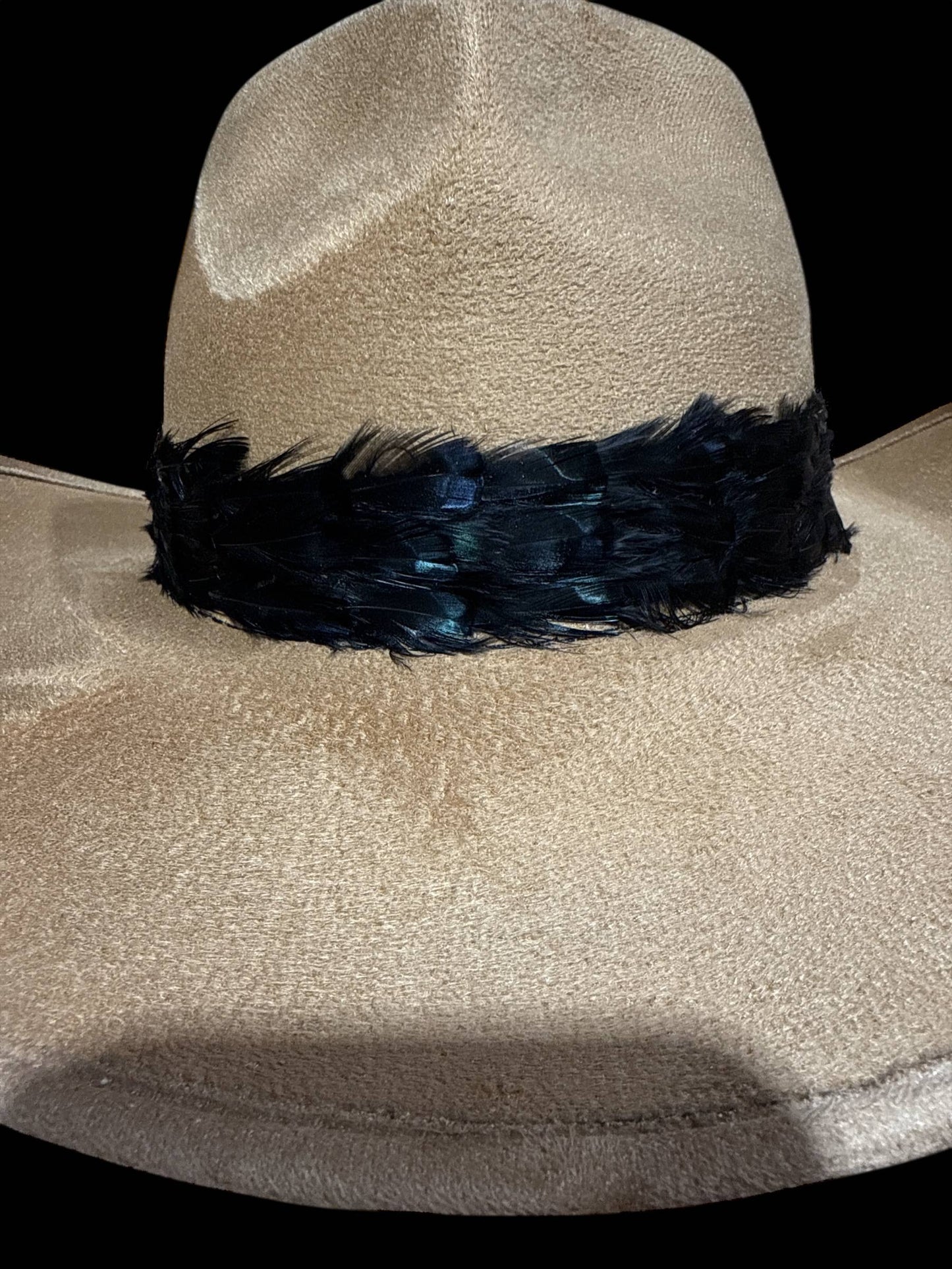 Feather hat band with strap