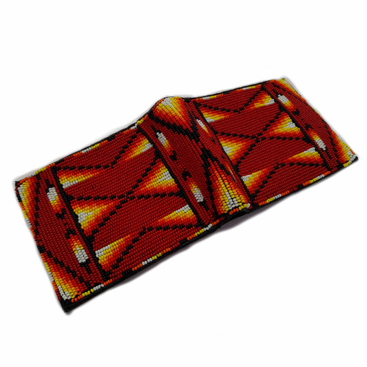 Red Mesa Beaded Leather Wallet