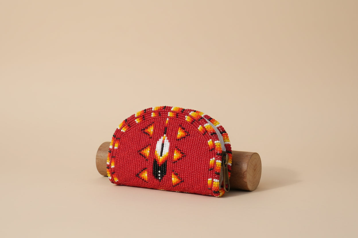 Ember Sunburst Beaded Coin Purse