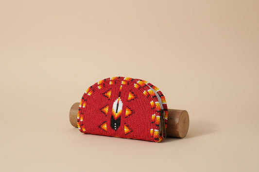Ember Sunburst Beaded Coin Purse