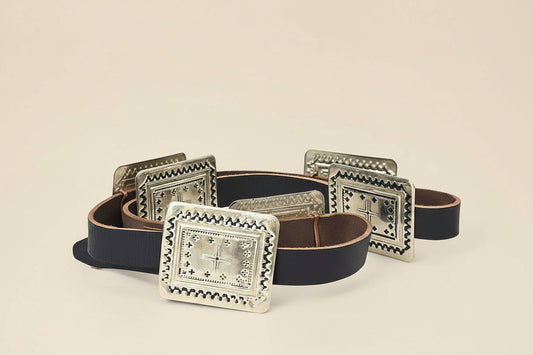 Kelly Hand-Tooled Silver Concho Belt