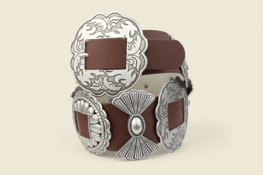 Wide-Width Fully Packed Concho Belt