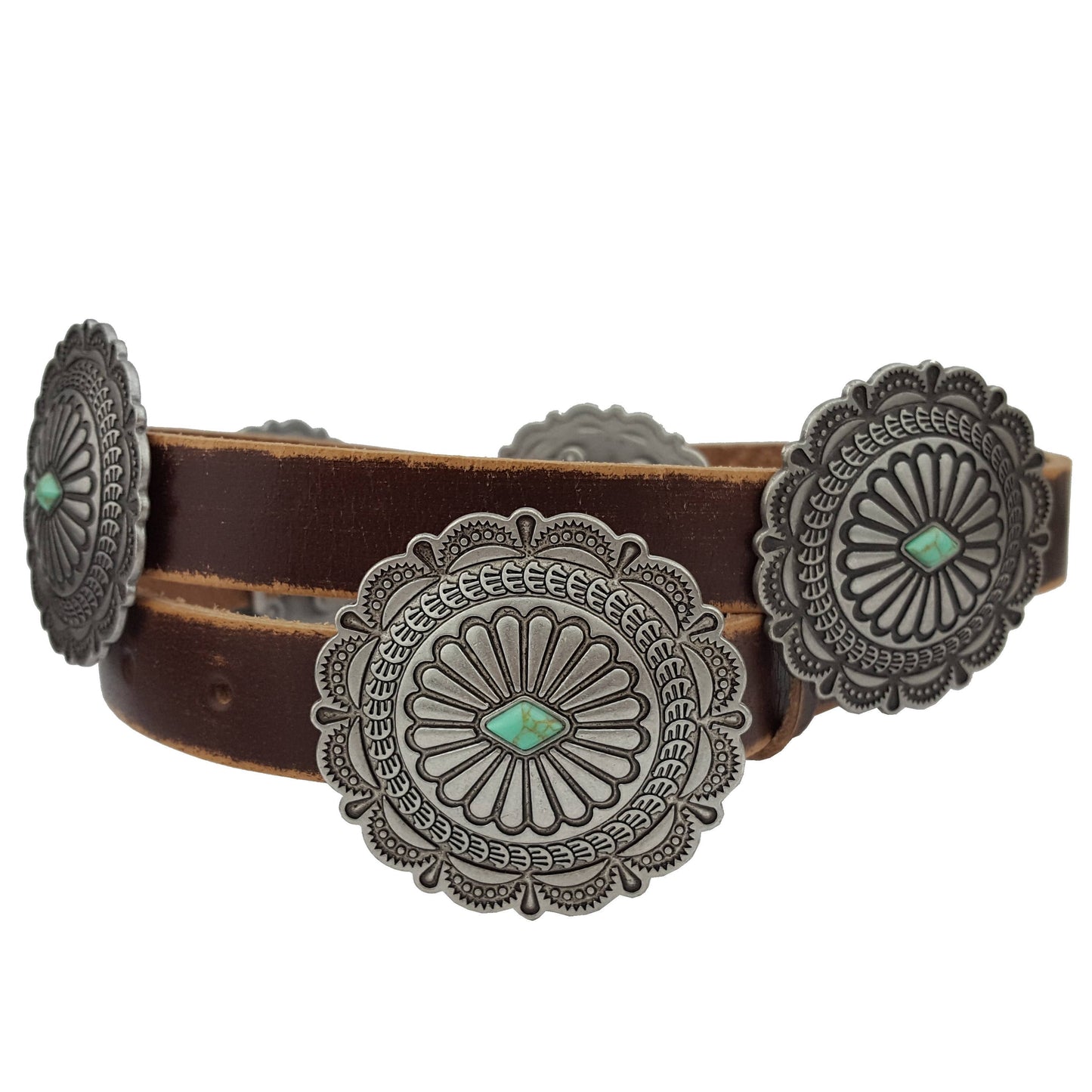 Round Turq Concho Belt