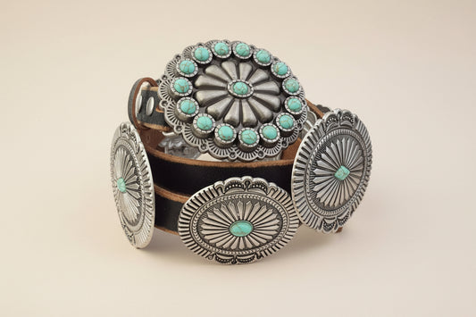 Fully Packed Turq Concho Belt