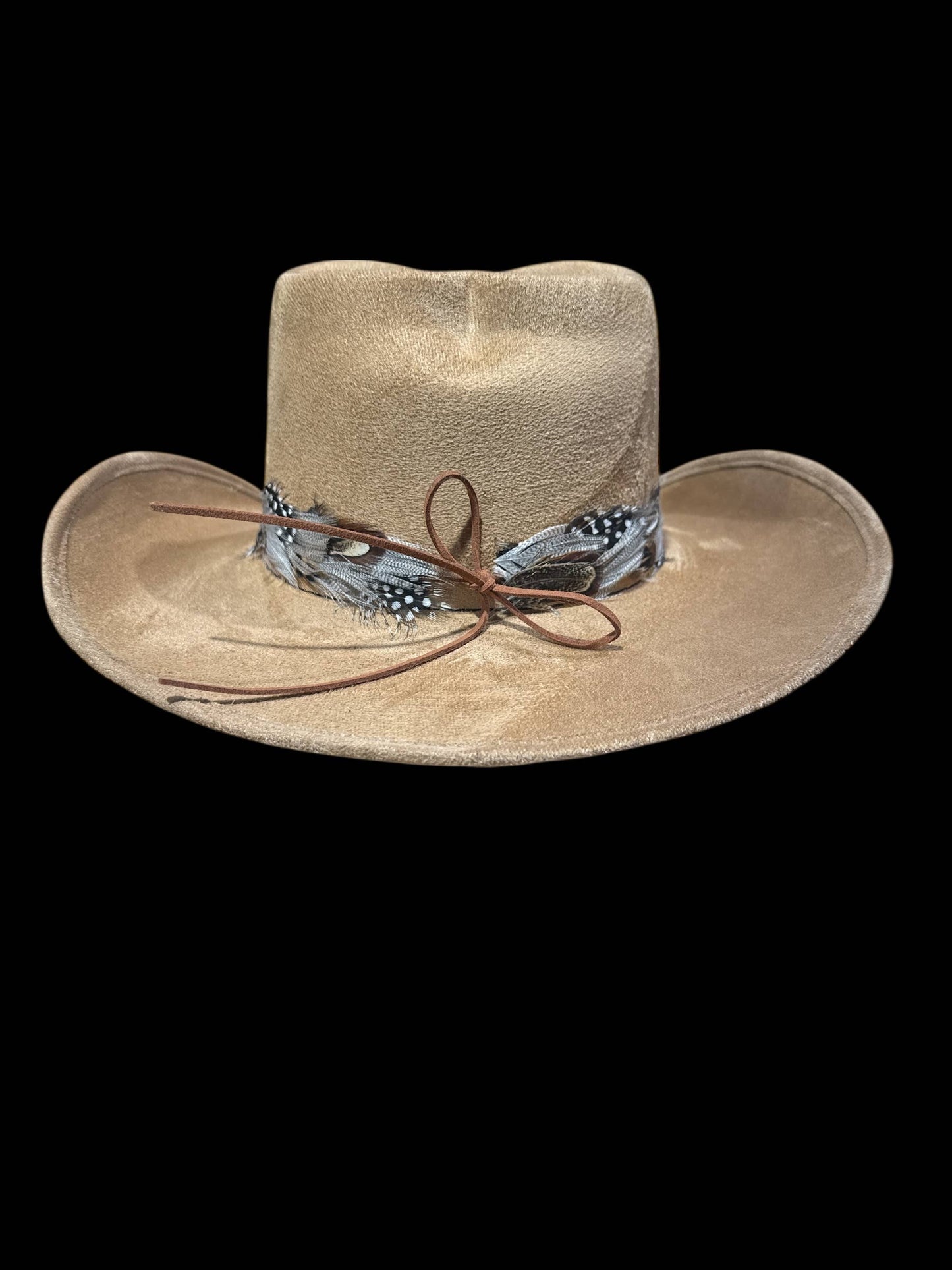 Feather hat band with strap