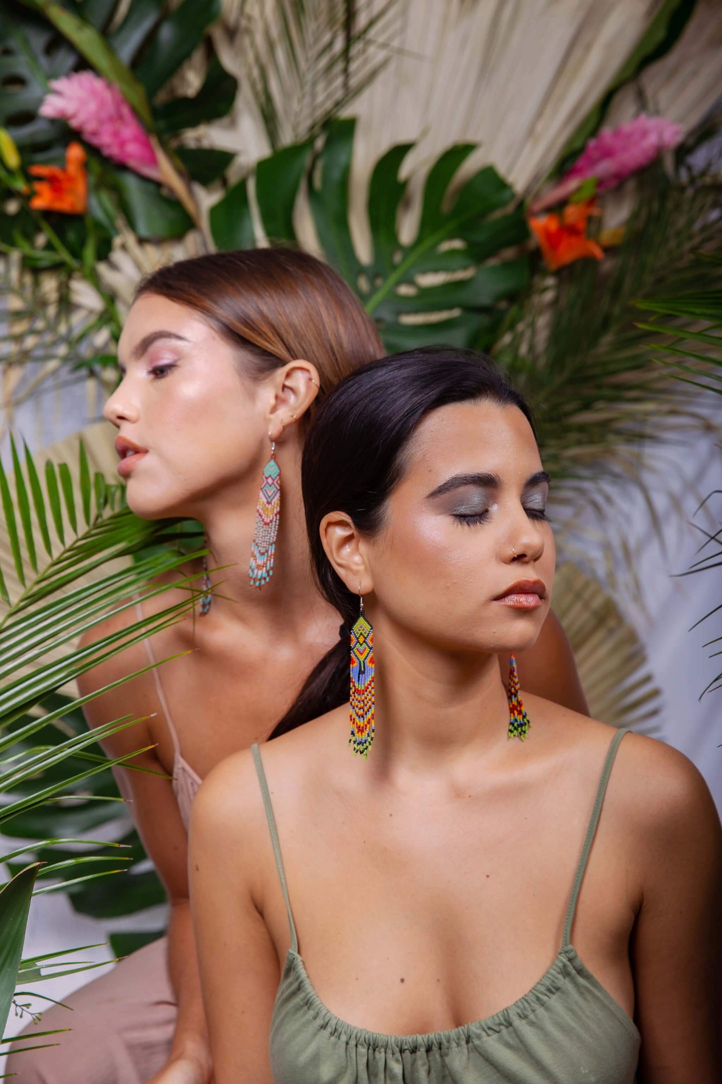 Burnt Sienna Boho Handmade Native Beaded Earrings