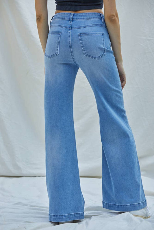 High-Rise Wide Leg Denim Pants