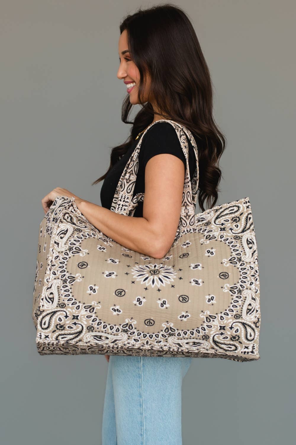 Beige Bandana Tote