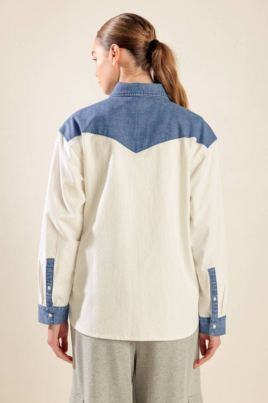 Zion Denim Two-Tone Shirt