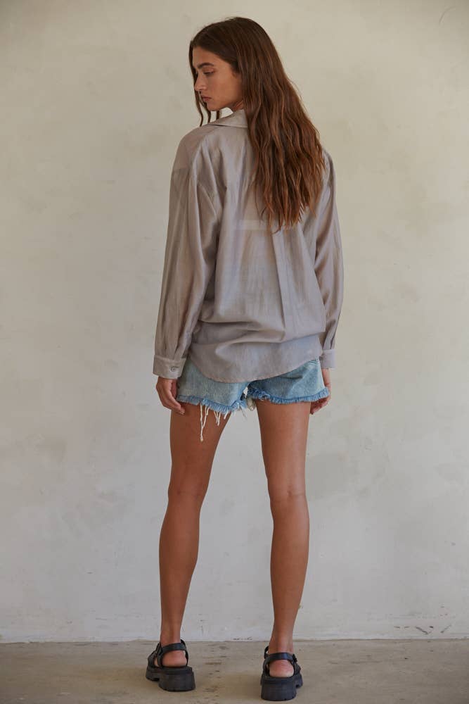 Sheer Button Down Shirt