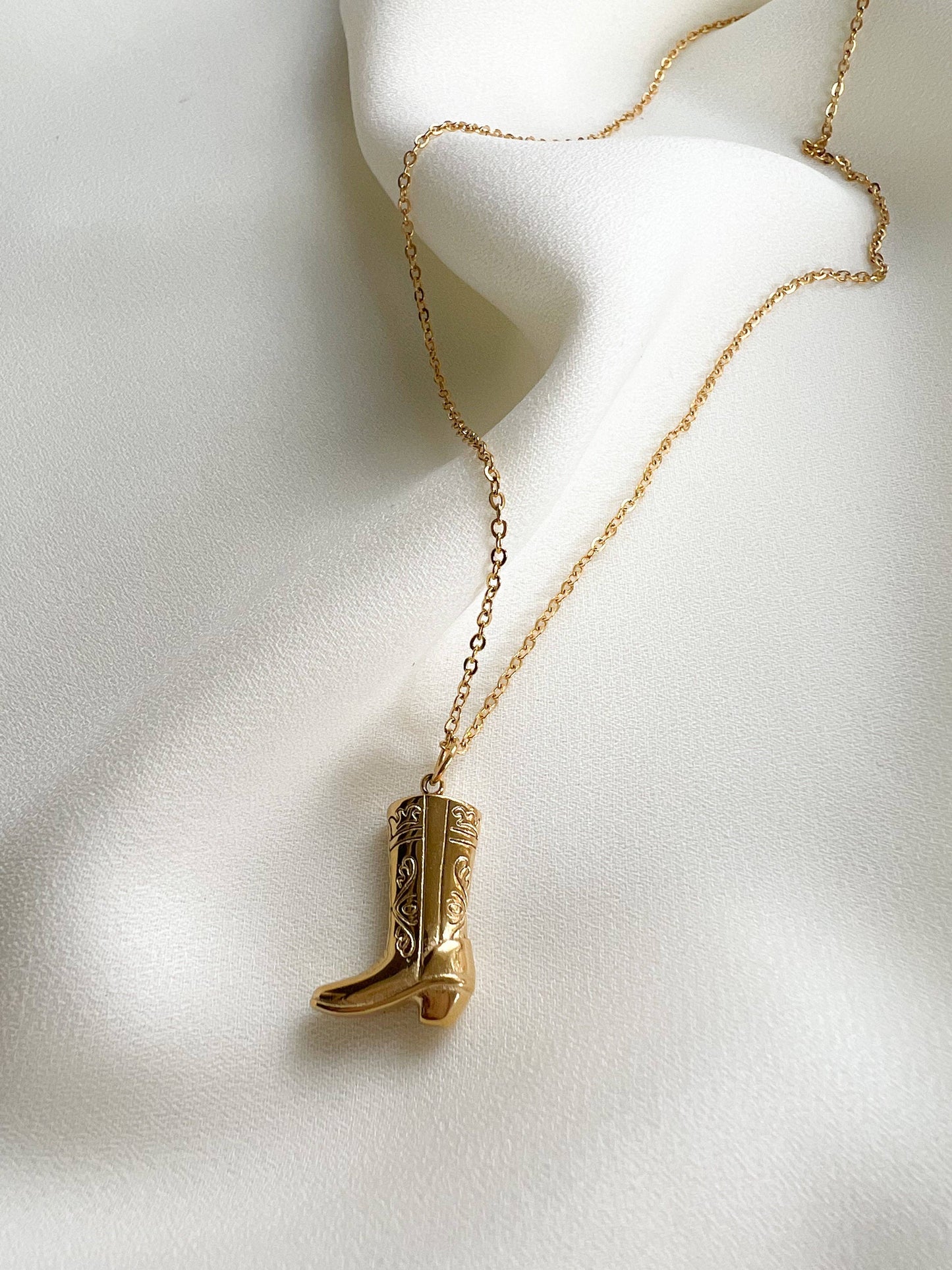 Golden Spur Boot Necklace