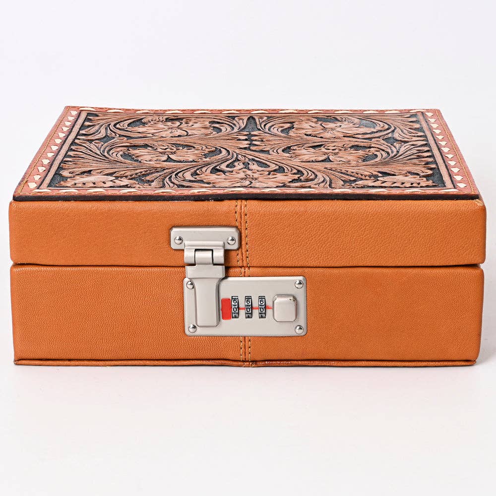 Heritage Locking Leather Jewelry Case