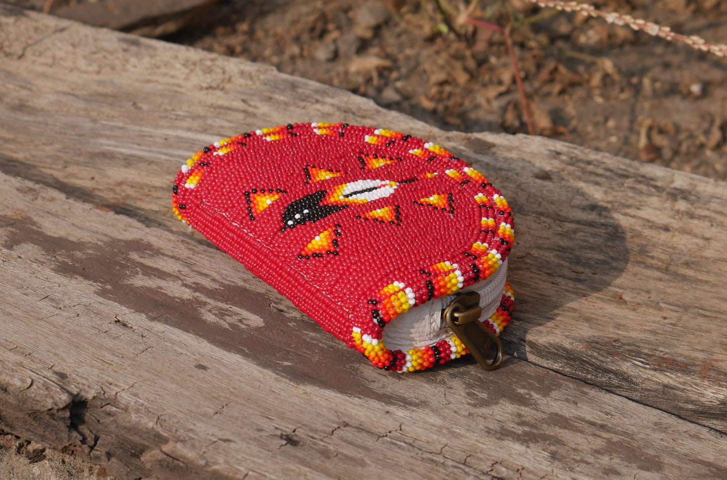 Ember Sunburst Beaded Coin Purse