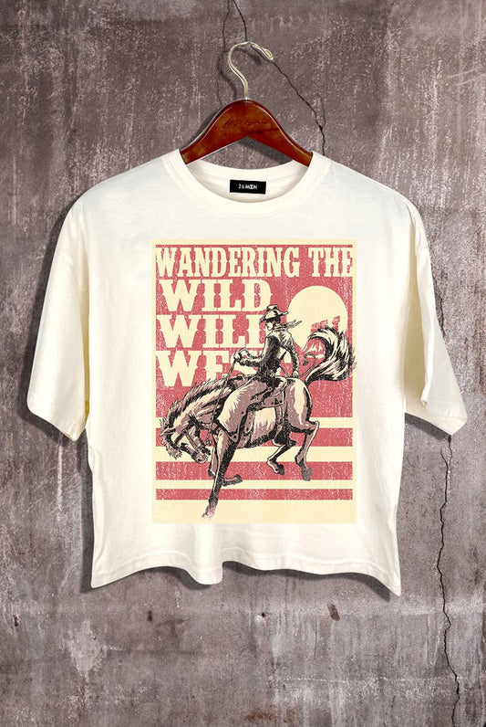 Wondering Wild Wild West Crop Tee