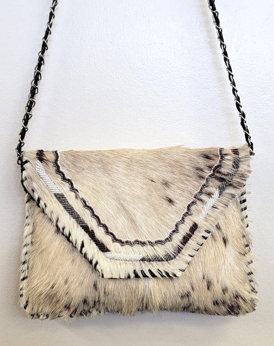 Bohemian Hairon Leather Clutch