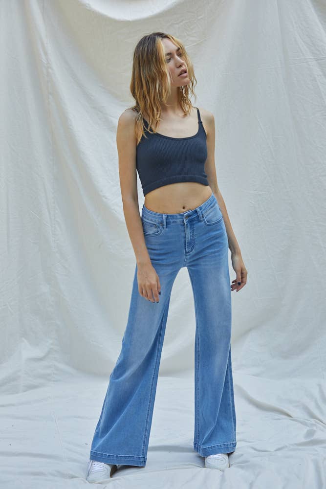 High-Rise Wide Leg Denim Pants