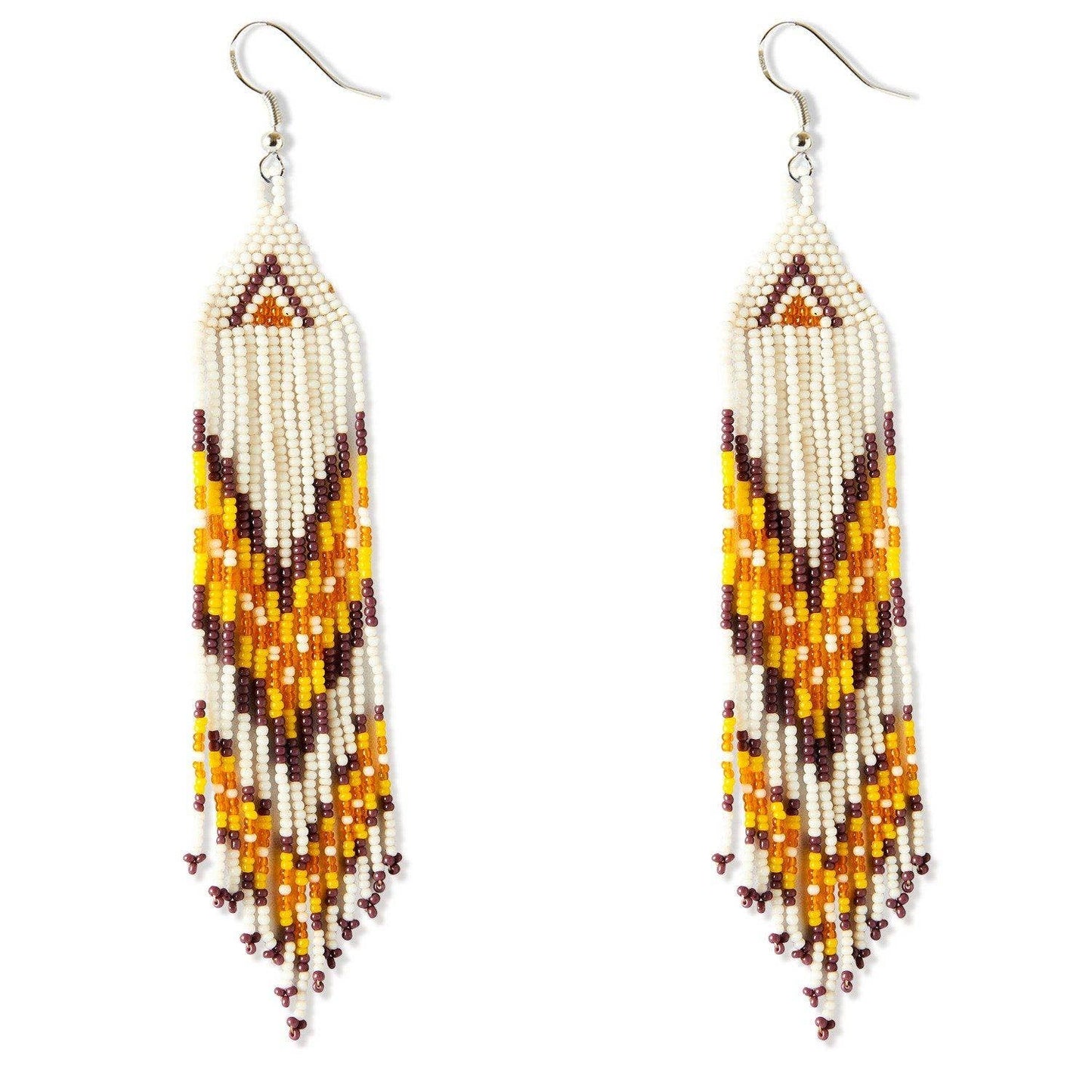 Red Hawktail Beaded Earrings with Traditional Flair