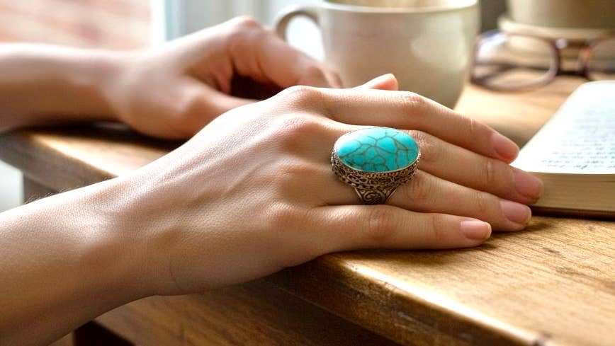 Handcrafted Turquoise and Silver ring